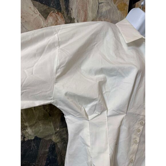 Anthropologie White Blouse “the Tobie” by Exquise long sleeved - Picture 6 of 9